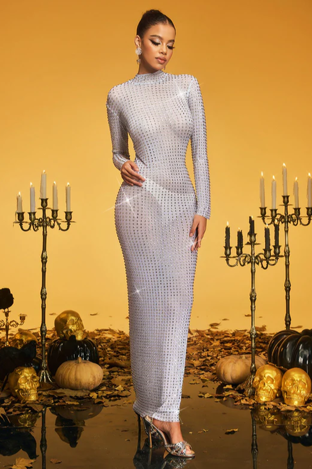 Karter Diamond Mesh Maxi Dress