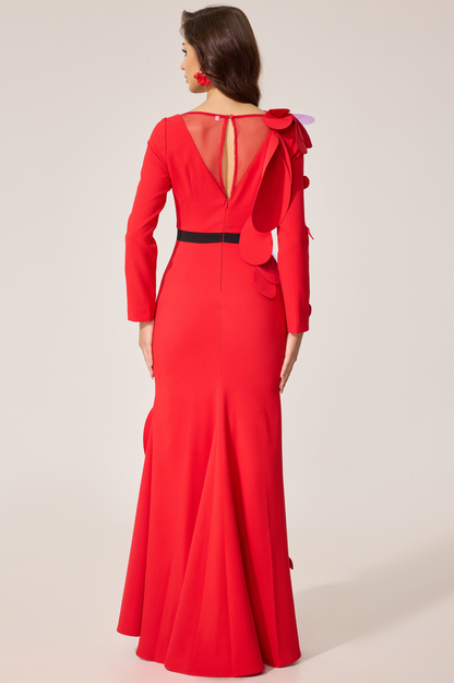 Farein Applique Detail Gown