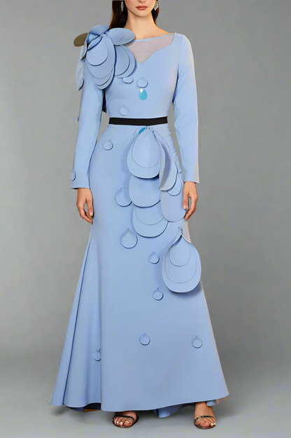 Farein Applique Detail Gown
