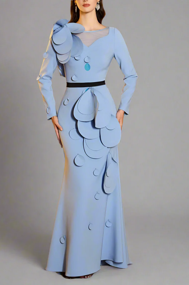 Farein Applique Detail Gown