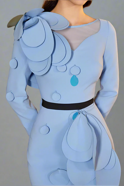 Farein Applique Detail Gown