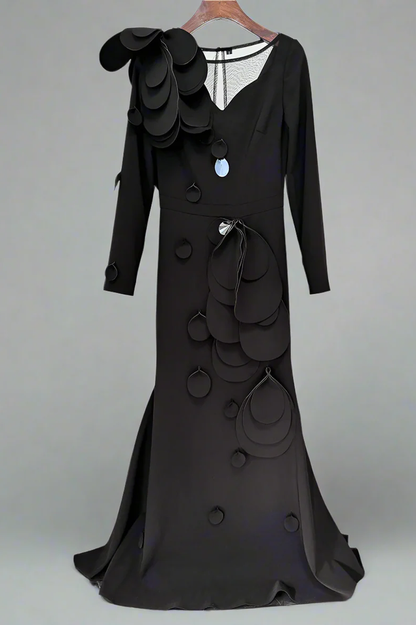 Farein Applique Detail Gown
