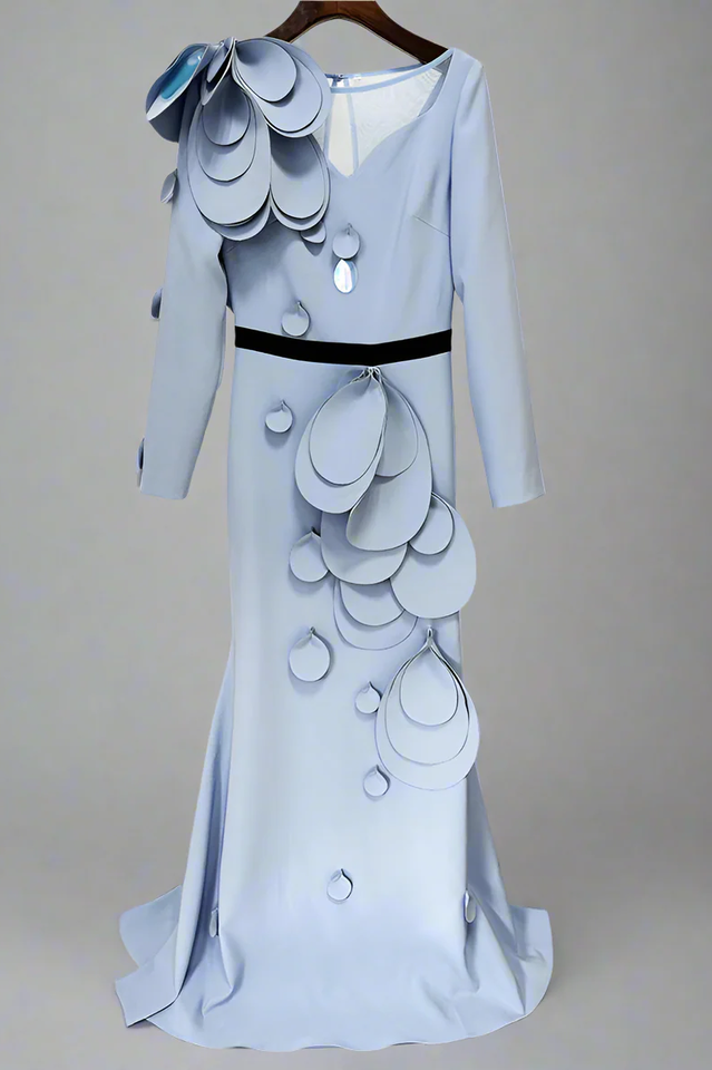 Farein Applique Detail Gown