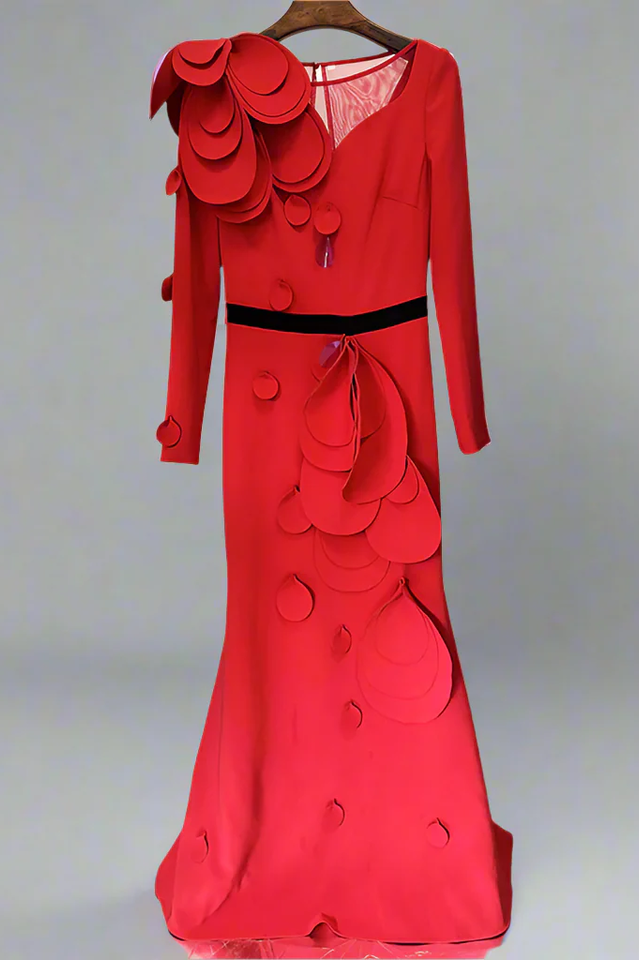 Farein Applique Detail Gown