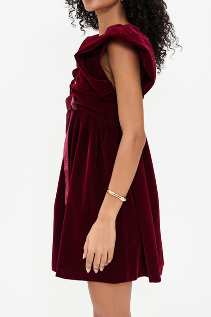 Endless Rose Velvet Bow Mini Dress