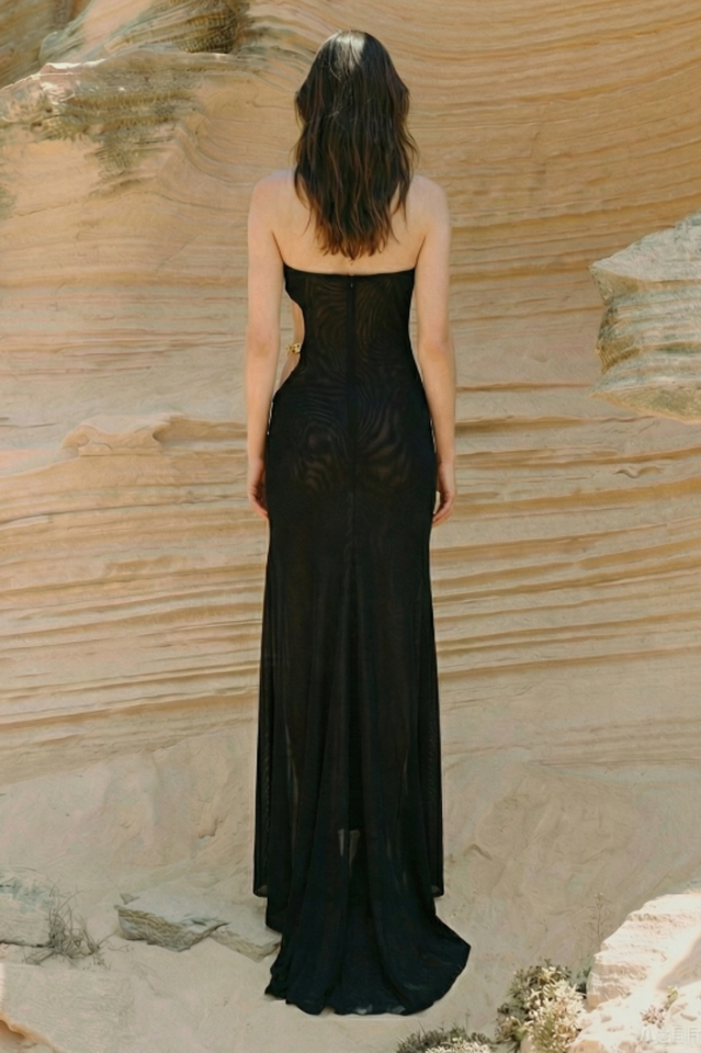 One Shoulder Draped Maxi Dress