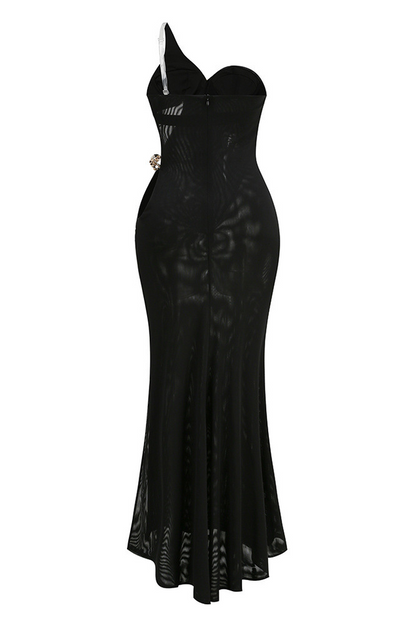 One Shoulder Draped Maxi Dress