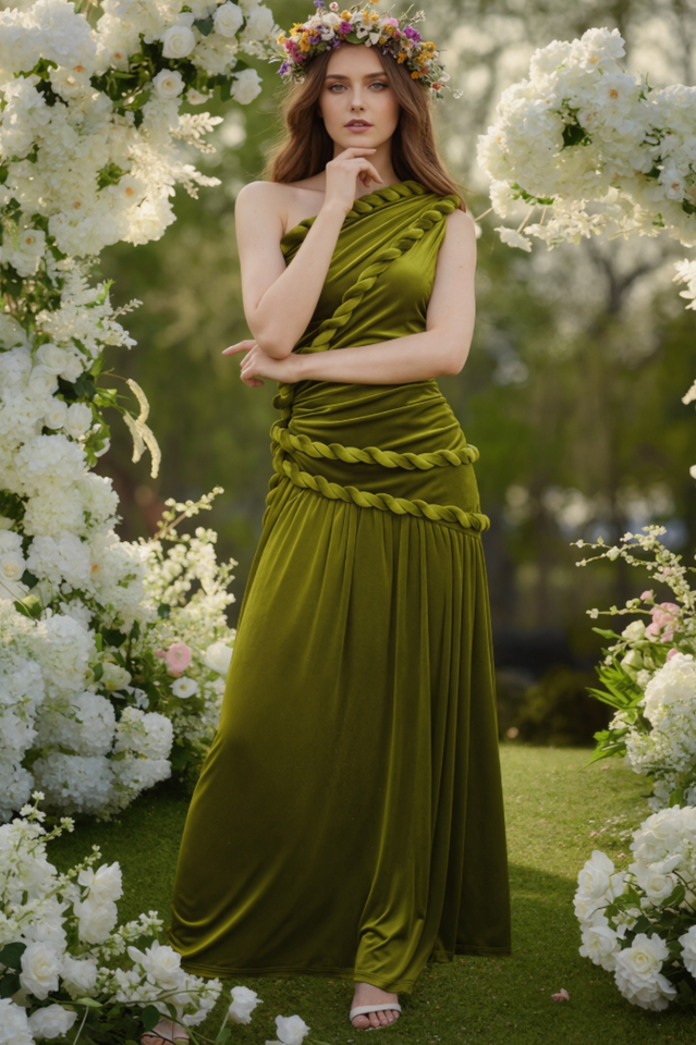 Agrippa One Shoulder Split Maxi Dress