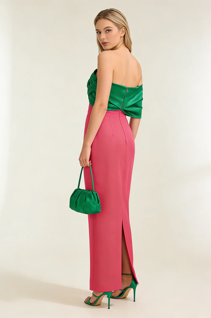 One shoulder Column Maxi Dress
