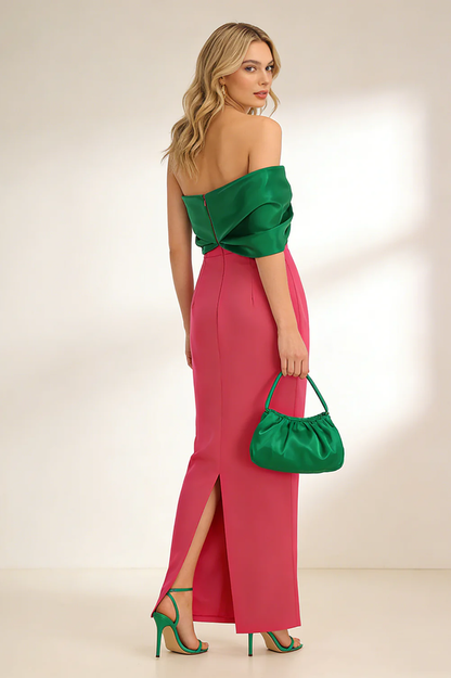 One shoulder Column Maxi Dress