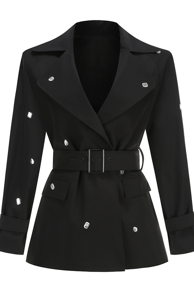 Long Sleeve Embellished Belted Jacket