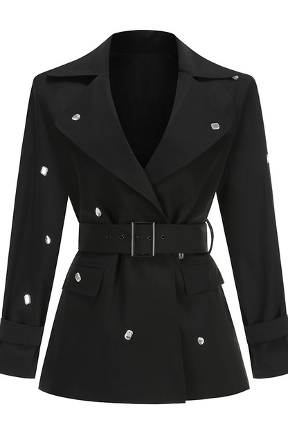 Long Sleeve Embellished Belted Jacket