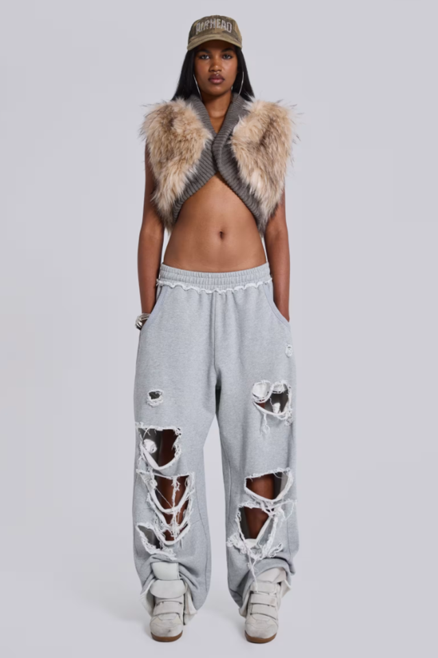 Meka Faux Fur Knit Shrug