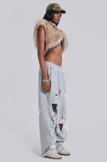 Meka Faux Fur Knit Shrug