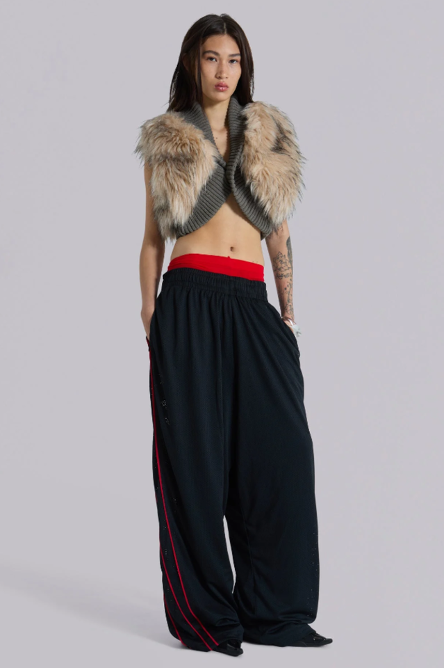 Meka Faux Fur Knit Shrug