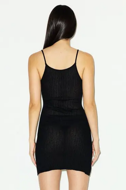 Skims Sheer Knit Plunge Mini Dress
