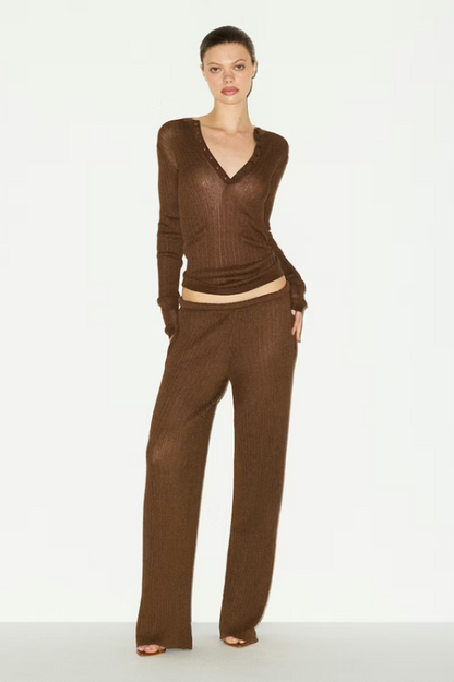 SKIMS Sheer Knit Long Sleeve Henley