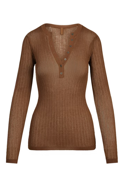 SKIMS Sheer Knit Long Sleeve Henley