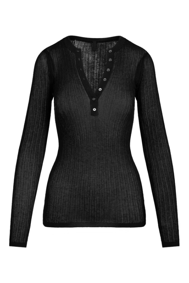 SKIMS Sheer Knit Long Sleeve Henley