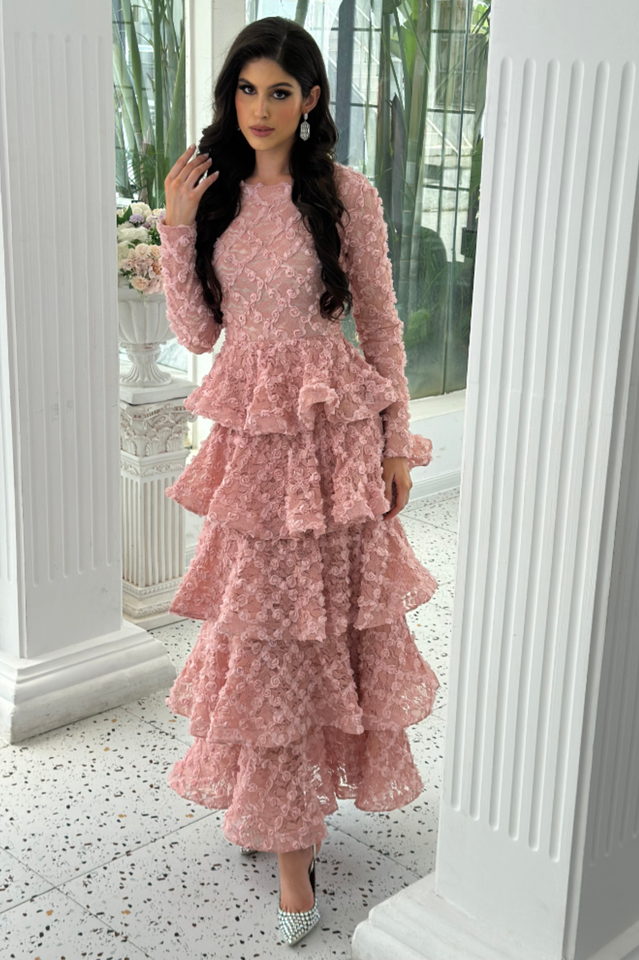 Guinevere Black Tiered Maxi Dress