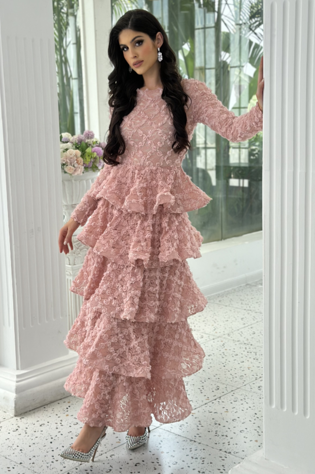 Guinevere Black Tiered Maxi Dress