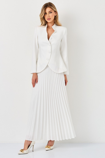 Christine Embroidery Pleated Skirt Set