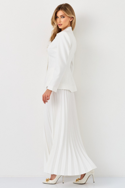 Christine Embroidery Pleated Skirt Set