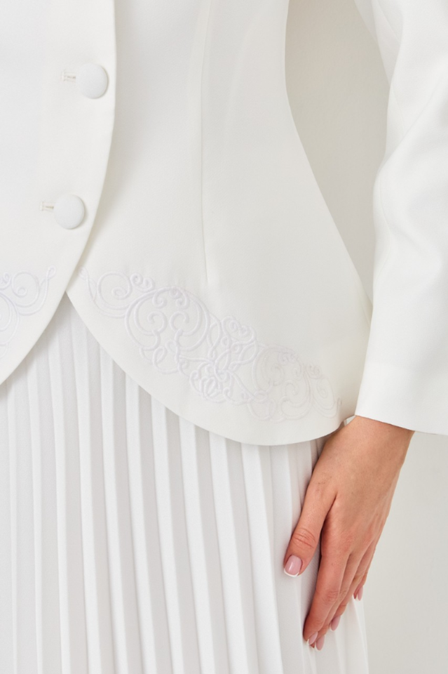 Christine Embroidery Pleated Skirt Set