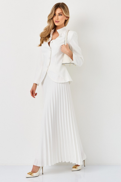 Christine Embroidery Pleated Skirt Set