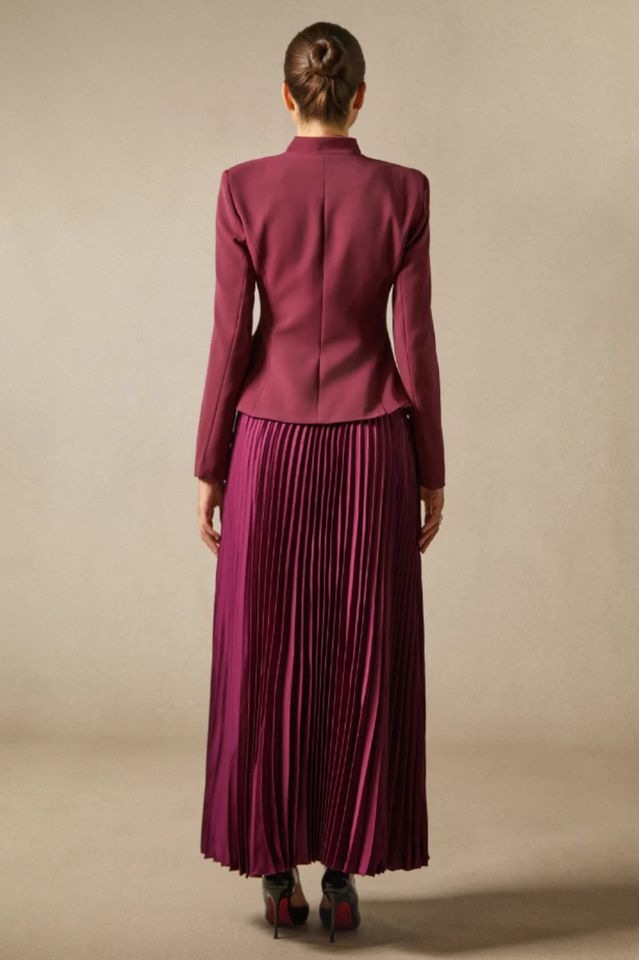 Christine Embroidery Pleated Skirt Set
