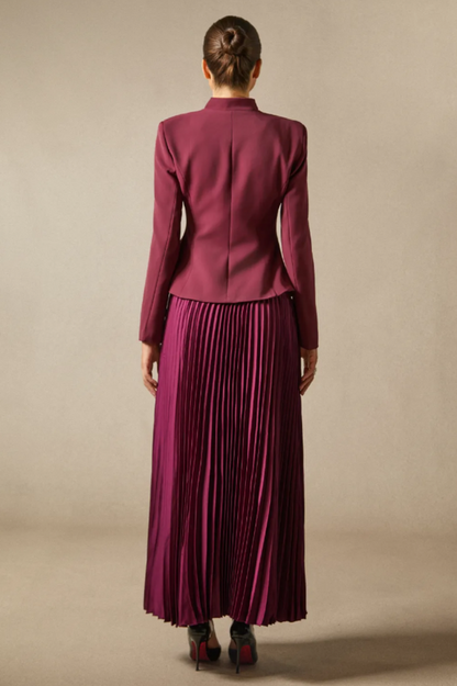 Christine Embroidery Pleated Skirt Set