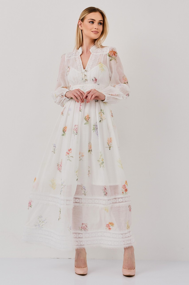 Lily Lace Floral Midi Dress