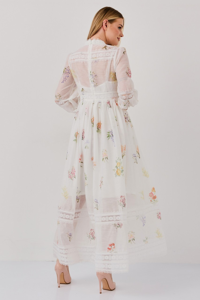 Lily Lace Floral Midi Dress