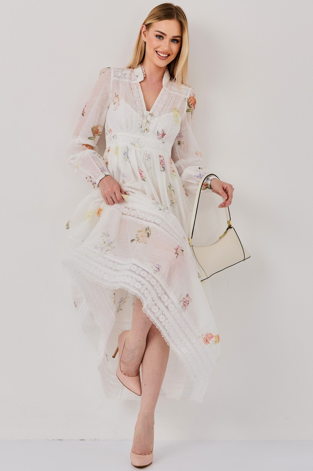 Lily Lace Floral Midi Dress