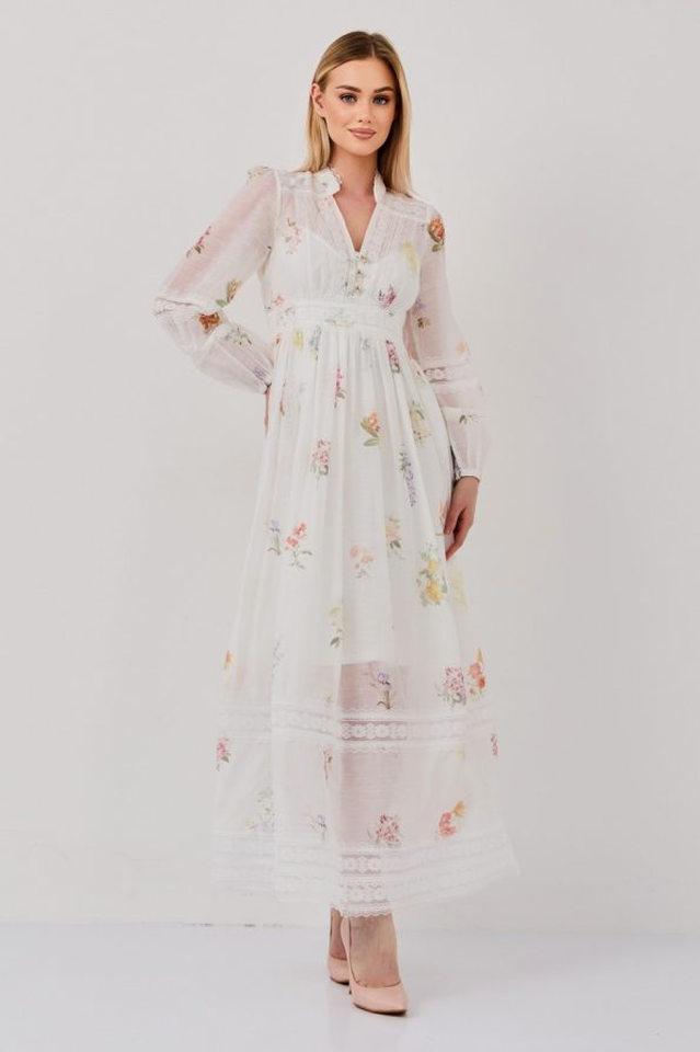 Lily Lace Floral Midi Dress