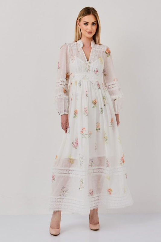 Lily Lace Floral Midi Dress