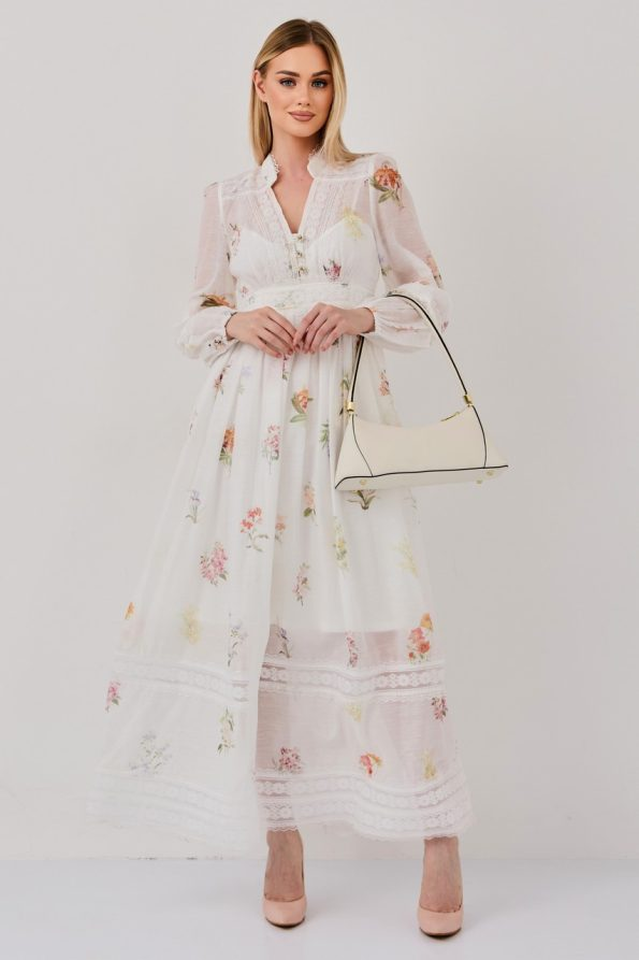 Lily Lace Floral Midi Dress