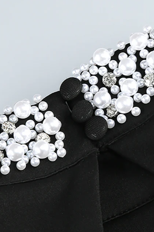 Nicoletta Halterneck Pearl Prom Maxi Dress