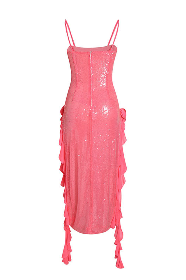 Diletta Sequined 3D Mesh Flower Dress
