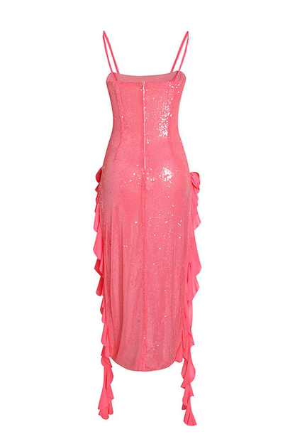 Diletta Sequined 3D Mesh Flower Dress