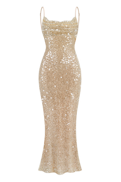 Swann Sequin Slip Maxi Dress