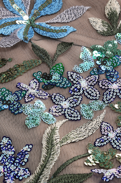 Slip Sequin-Embellished Ruffled Dress