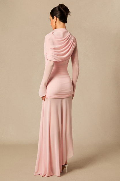 Glacian Long Sleeve Mesh Maxi Dress
