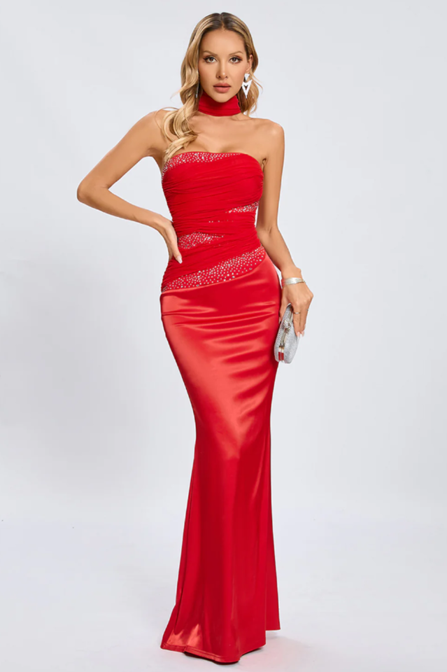 Sleeveless Mermaid Evening Maxi Dress