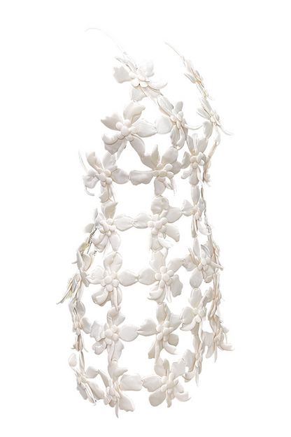 3D Appliqué Petal Mesh Dress