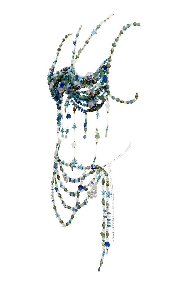 Handmade Crystal Beaded Bralette Set