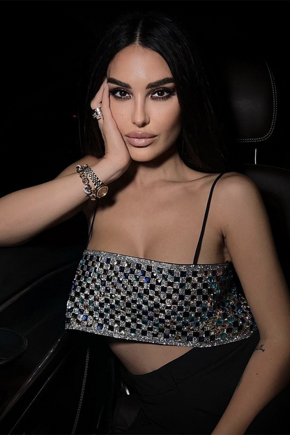 Glamour Shot Embellished Crop Top