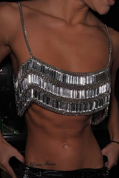 Rhinestone Gem Bra Top