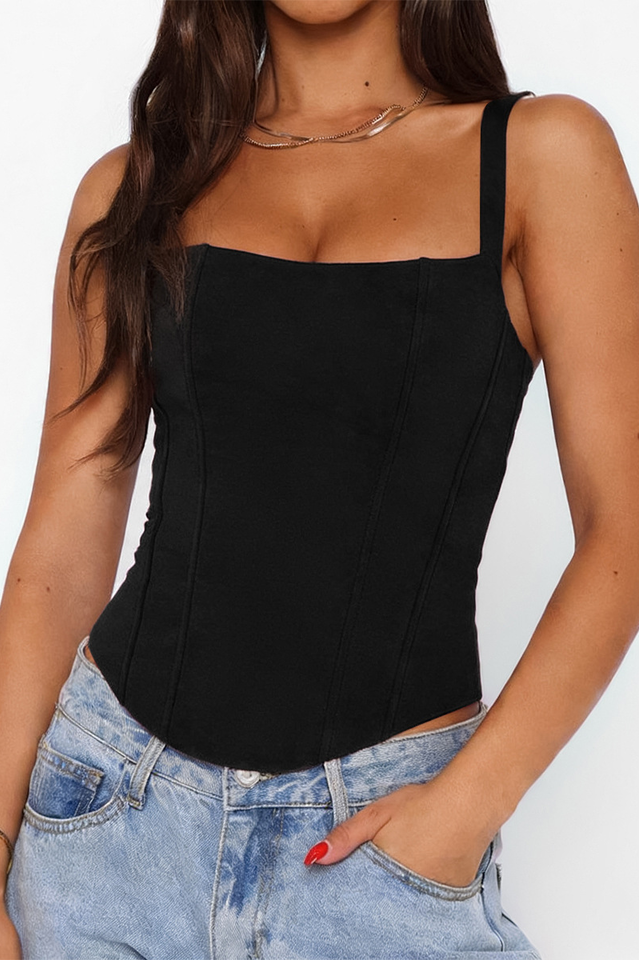 Structured Crepe Corset Top