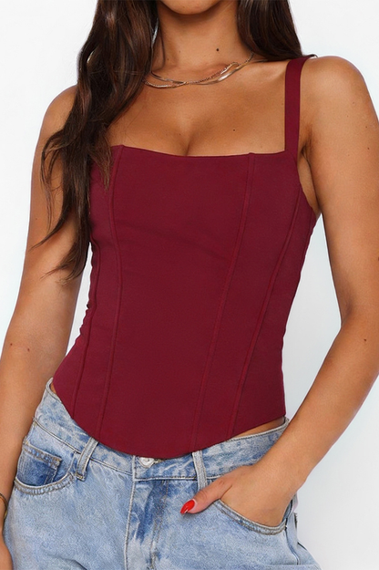 Structured Crepe Corset Top